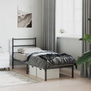 vidaXL fekete fém ágykeret fejtámlával 75 x 190 cm
