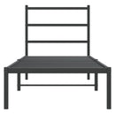 vidaXL fekete fém ágykeret fejtámlával 75 x 190 cm