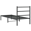 vidaXL fekete fém ágykeret fejtámlával 75 x 190 cm