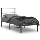 vidaXL fekete fém ágykeret fejtámlával 75 x 190 cm