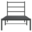 vidaXL fekete fém ágykeret fejtámlával 80 x 200 cm