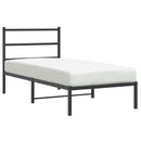 vidaXL fekete fém ágykeret fejtámlával 90 x 190 cm