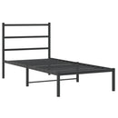 vidaXL fekete fém ágykeret fejtámlával 90 x 190 cm