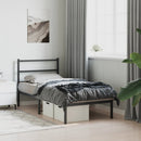 vidaXL fekete fém ágykeret fejtámlával 90 x 190 cm