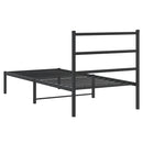 vidaXL fekete fém ágykeret fejtámlával 90 x 190 cm
