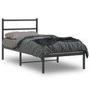 vidaXL fekete fém ágykeret fejtámlával 90 x 190 cm