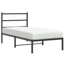 vidaXL fekete fém ágykeret fejtámlával 90 x 200 cm