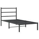 vidaXL fekete fém ágykeret fejtámlával 90 x 200 cm