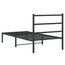 vidaXL fekete fém ágykeret fejtámlával 90 x 200 cm