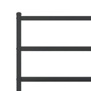 vidaXL fekete fém ágykeret fejtámlával 90 x 200 cm