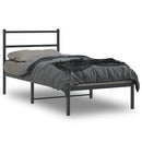 vidaXL fekete fém ágykeret fejtámlával 90 x 200 cm