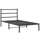 vidaXL fekete fém ágykeret fejtámlával 100 x 200 cm