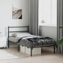 vidaXL fekete fém ágykeret fejtámlával 100 x 200 cm