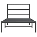 vidaXL fekete fém ágykeret fejtámlával 100 x 200 cm
