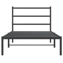 vidaXL fekete fém ágykeret fejtámlával 107 x 203 cm