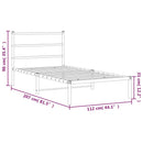 vidaXL fekete fém ágykeret fejtámlával 107 x 203 cm