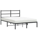 vidaXL fekete fém ágykeret fejtámlával 135 x 190 cm