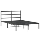 vidaXL fekete fém ágykeret fejtámlával 135 x 190 cm