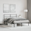 vidaXL fekete fém ágykeret fejtámlával 135 x 190 cm