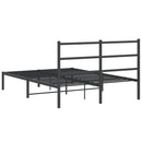 vidaXL fekete fém ágykeret fejtámlával 135 x 190 cm