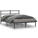 vidaXL fekete fém ágykeret fejtámlával 135 x 190 cm