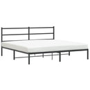 vidaXL fekete fém ágykeret fejtámlával 193 x 203 cm