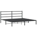 vidaXL fekete fém ágykeret fejtámlával 193 x 203 cm
