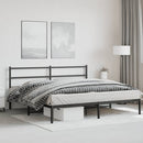 vidaXL fekete fém ágykeret fejtámlával 193 x 203 cm