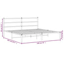 vidaXL fekete fém ágykeret fejtámlával 193 x 203 cm