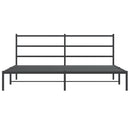 vidaXL fekete fém ágykeret fejtámlával 200 x 200 cm