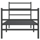 vidaXL fekete fém ágykeret fej- és lábtámlával 75 x 190 cm