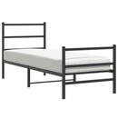 vidaXL fekete fém ágykeret fej- és lábtámlával 80 x 200 cm