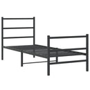 vidaXL fekete fém ágykeret fej- és lábtámlával 80 x 200 cm