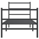 vidaXL fekete fém ágykeret fej- és lábtámlával 80 x 200 cm