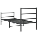 vidaXL fekete fém ágykeret fej- és lábtámlával 80 x 200 cm