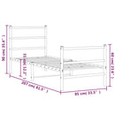 vidaXL fekete fém ágykeret fej- és lábtámlával 80 x 200 cm