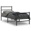 vidaXL fekete fém ágykeret fej- és lábtámlával 80 x 200 cm