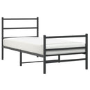 vidaXL fekete fém ágykeret fej- és lábtámlával 90 x 200 cm