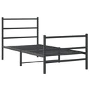 vidaXL fekete fém ágykeret fej- és lábtámlával 90 x 200 cm