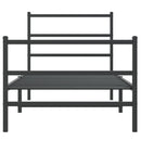 vidaXL fekete fém ágykeret fej- és lábtámlával 90 x 200 cm