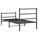 vidaXL fekete fém ágykeret fej- és lábtámlával 90 x 200 cm