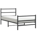 vidaXL fekete fém ágykeret fej- és lábtámlával 100 x 190 cm