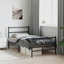 vidaXL fekete fém ágykeret fej- és lábtámlával 100 x 190 cm