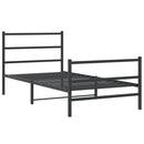 vidaXL fekete fém ágykeret fej- és lábtámlával 100 x 200 cm