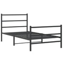 vidaXL fekete fém ágykeret fej- és lábtámlával 107 x 203 cm