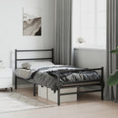 vidaXL fekete fém ágykeret fej- és lábtámlával 107 x 203 cm