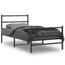 vidaXL fekete fém ágykeret fej- és lábtámlával 107 x 203 cm