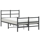 vidaXL fekete fém ágykeret fej- és lábtámlával 120 x 190 cm