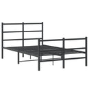 vidaXL fekete fém ágykeret fej- és lábtámlával 120 x 190 cm