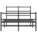 vidaXL fekete fém ágykeret fej- és lábtámlával 120 x 190 cm